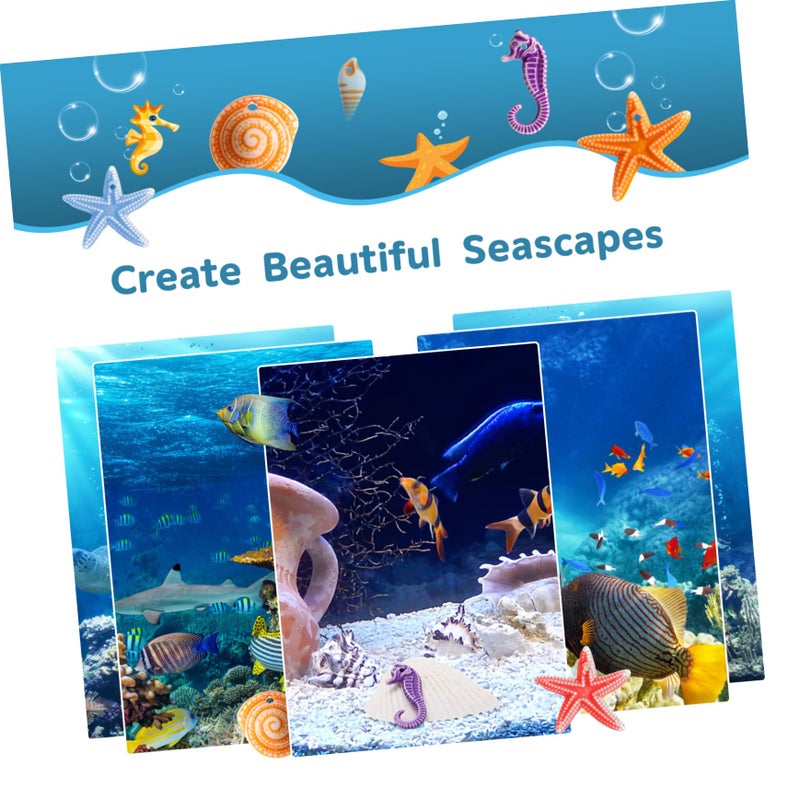 TENDYCOCO Mini Beach Seashells Sea Star Seahorse Natural Conch for Home Decorations Beach Theme Party Wedding DIY Crafts Fish Tank Vase Fillers Bonsai Decor 48pcs - Image 4